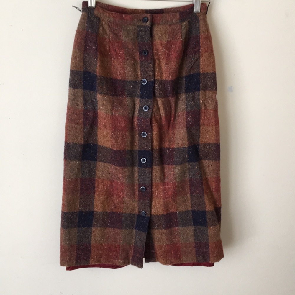 Vintage Wool Plaid Skirt